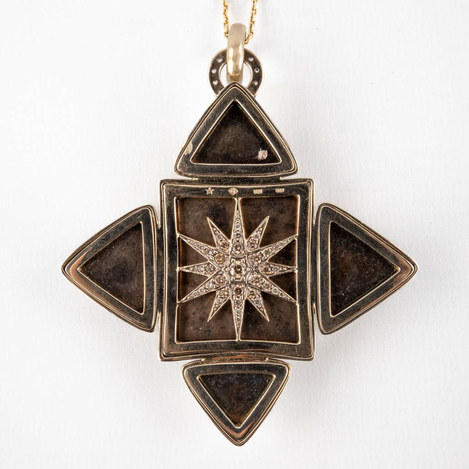 H. Stern, An antique pendant with necklace, Brown Topaz, Diamonds and 18ct yellow gold with gilt sil - Image 9 of 11