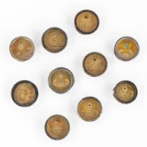 10 sealed theca with various relics. Anthony of Padua, Saint Donat, Theresia.