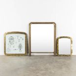Three various Portholes, bronze and glass. Two changed into a mirror. (W:86 x H:110 cm)