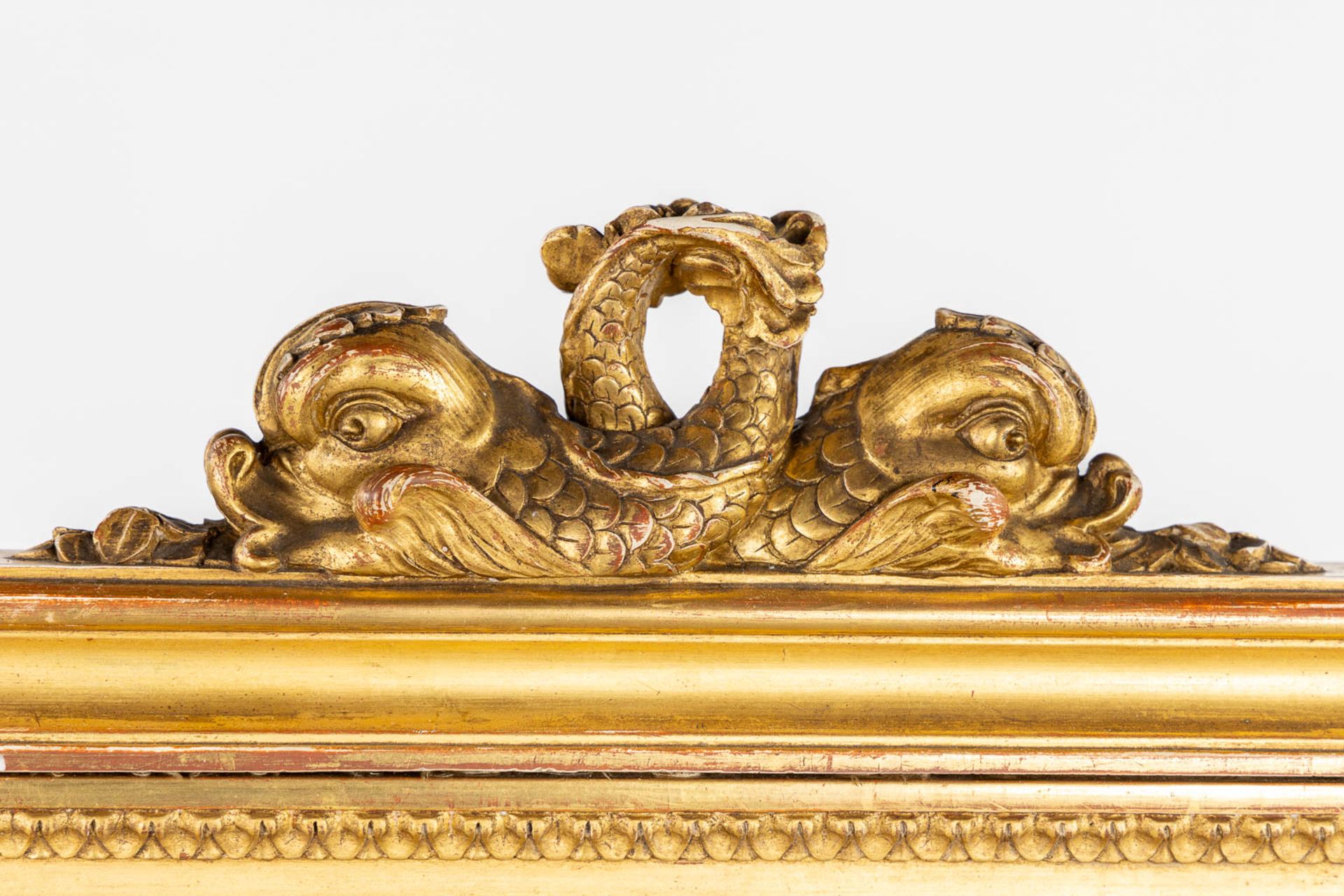 An antique fireplace screen, gilt wood in Louis XVI style. 19th C. (W:62 x H:113 cm) - Bild 7 aus 10