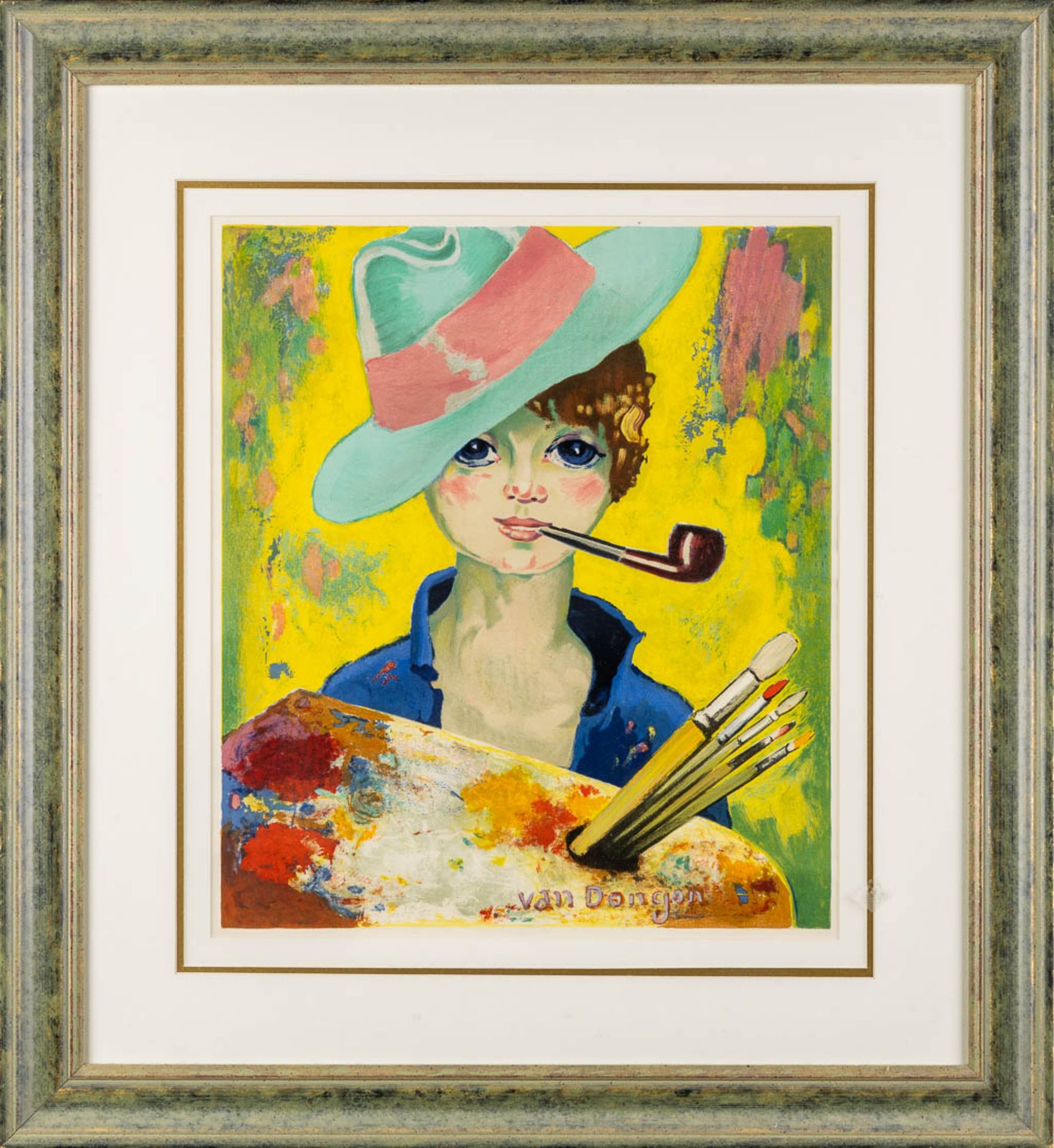 After Kees VAN DONGEN (1877-1968) 'Jean Marie with a pipe' a framed print. (W:46 x H:52 cm) - Image 3 of 6