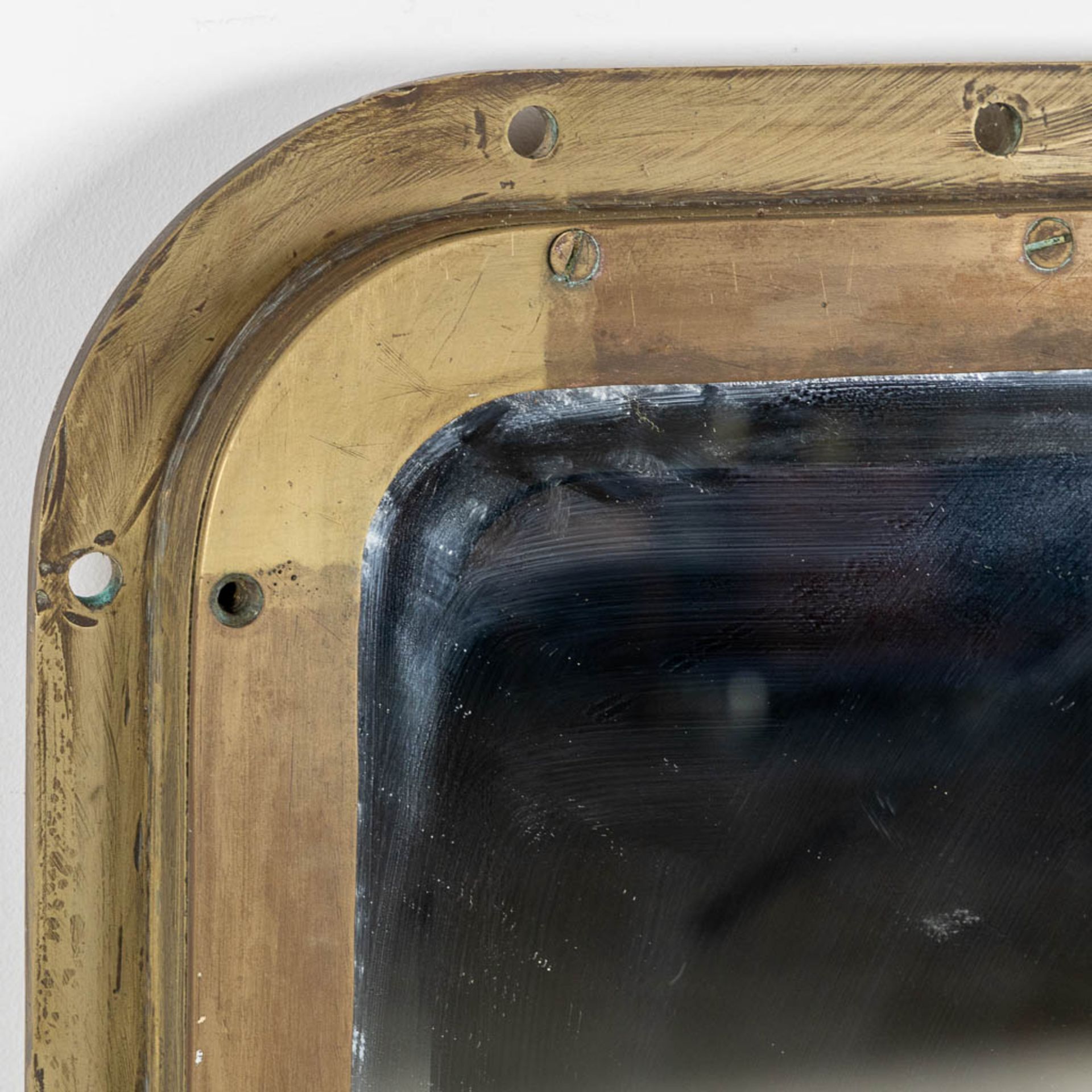 Three various Portholes, bronze and glass. Two changed into a mirror. (W:86 x H:110 cm) - Image 4 of 7