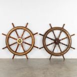 Two large steering wheels for a ship, so called 'Helm'. (D:138 cm)