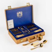 A gold-plated 'Royal Collection Solingen' flatware cutlery set, made in Germany. Model 'Louis XV' .