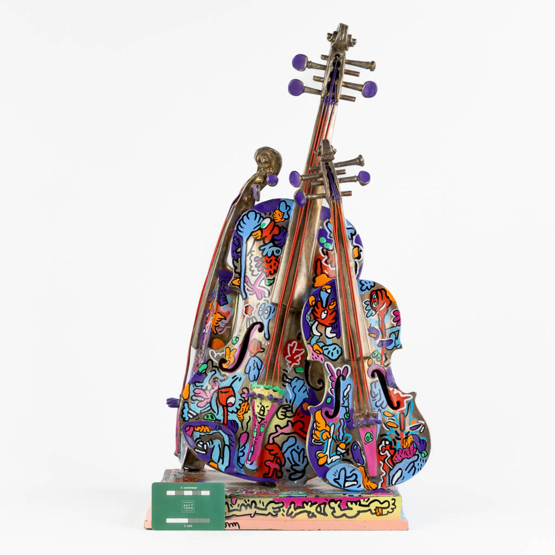 Joke 'Jook Doodle' NEYRINCK (1982) 'The love for music' colorfully patinated and 'Doodled' bronze. - Bild 11 aus 14