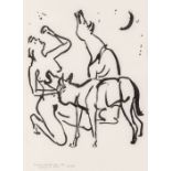Rik POOT (1924-2007) 'Vrouw Met Honden IV' a lithograph, 36/90. 1984. (W:35 x H:48 cm)