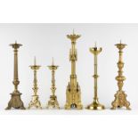 Six Church Candlesticks, bronze. (H:76 cm)