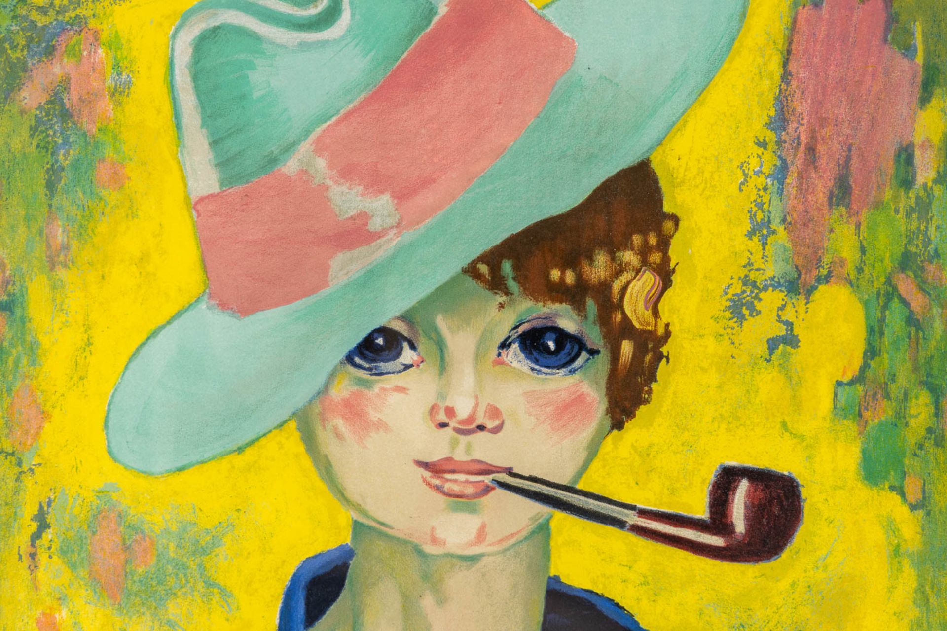 After Kees VAN DONGEN (1877-1968) 'Jean Marie with a pipe' a framed print. (W:46 x H:52 cm) - Image 4 of 6