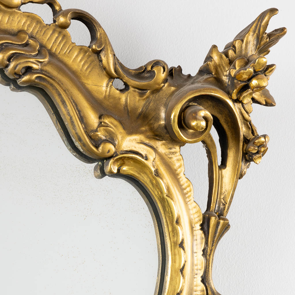 A mirror, sculptured wood in Louis XV style, Italy. (W:80 x H:128 cm) - Image 5 of 10