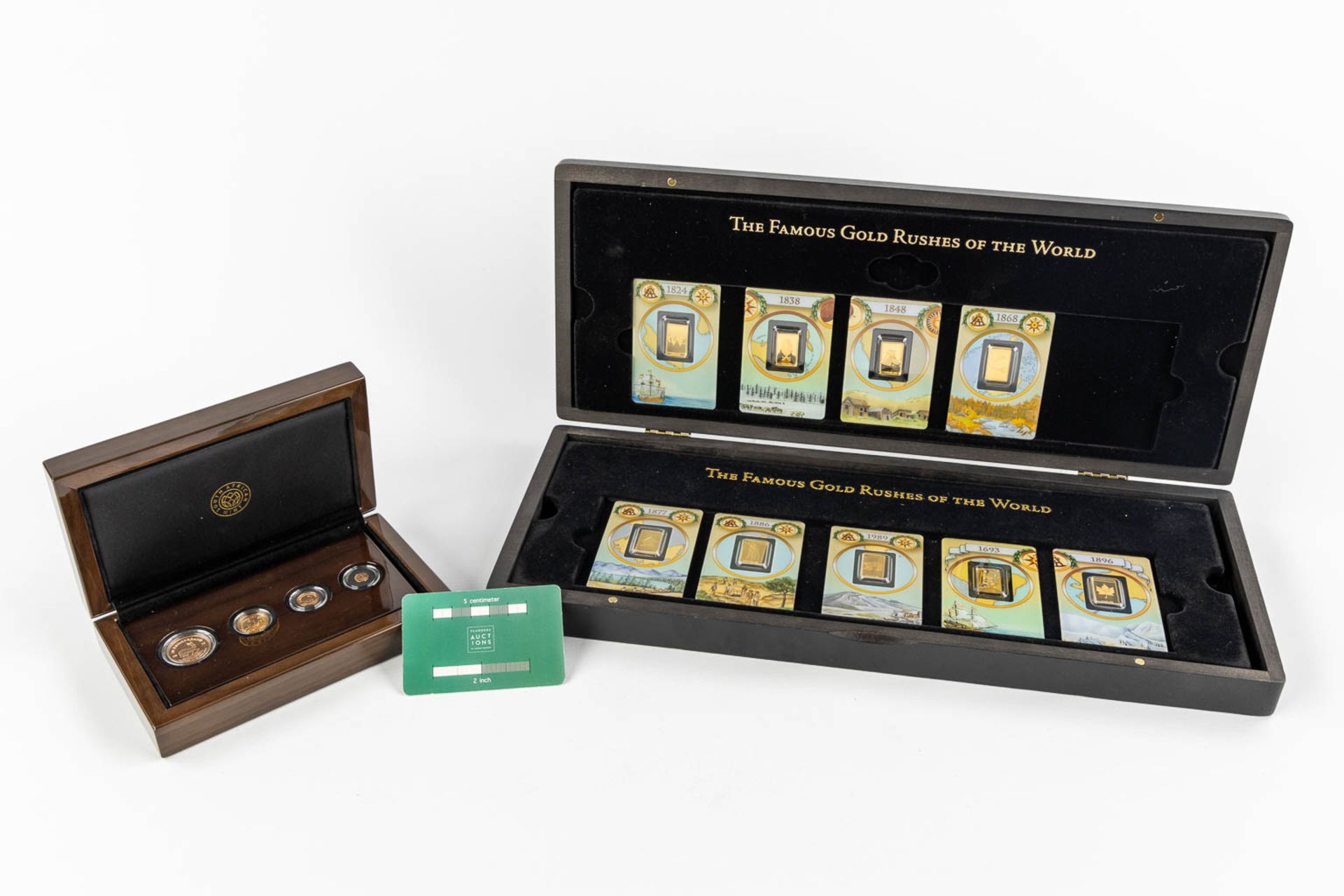 Two chests with gold bullion and coins, Krugerrand and Gold Rushes of the World. 22,5g 24ct and 12,5 - Image 2 of 9