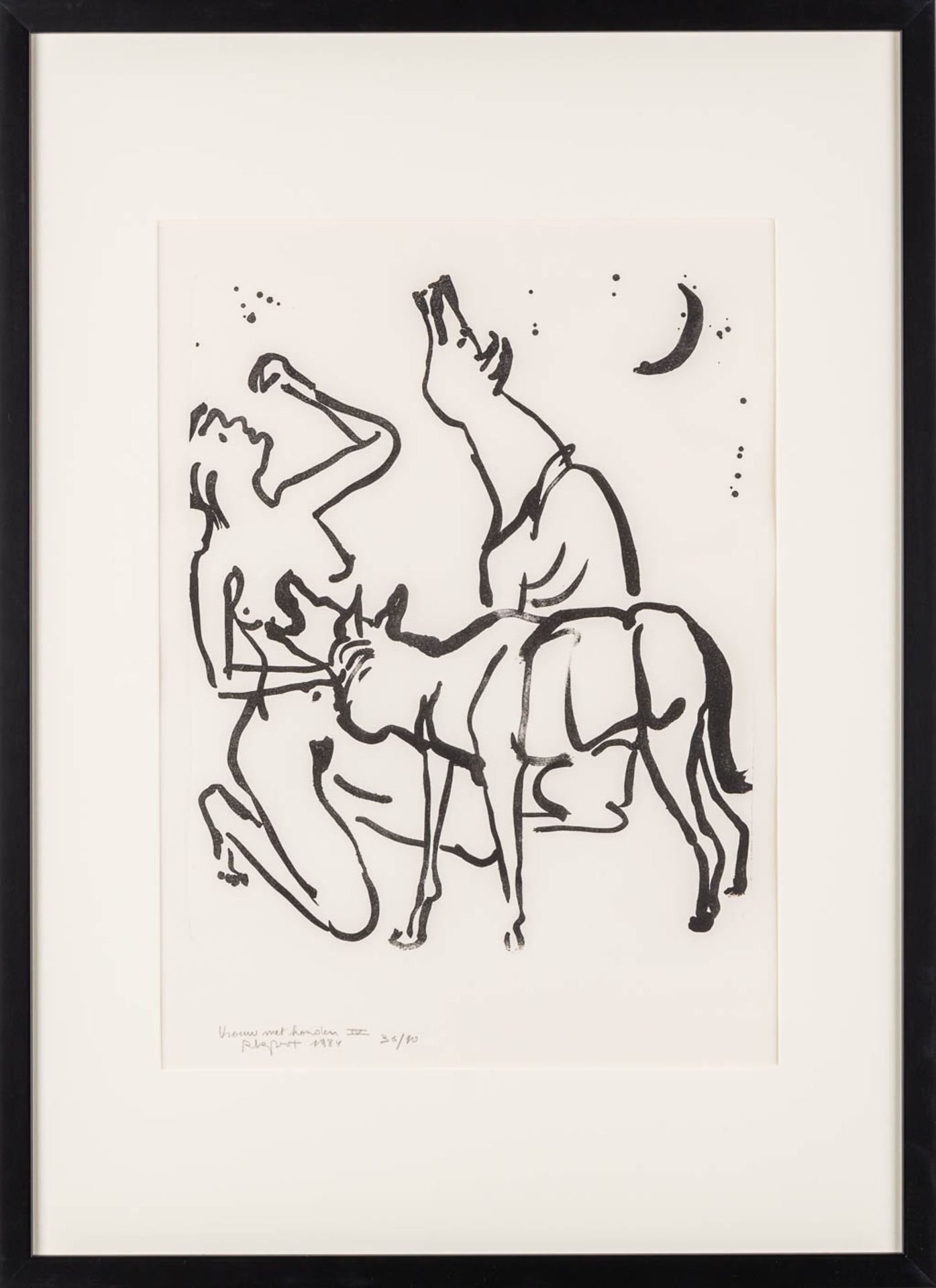 Rik POOT (1924-2007) 'Vrouw Met Honden IV' a lithograph, 36/90. 1984. (W:35 x H:48 cm) - Image 3 of 7