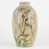 Jan COCKX (1891-1976) 'Vase with a female figurine' glazed ceramics. (H:23 x D:14 cm)