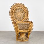 A rotan Emmanuelle or Peacock chair. (W:97 x H:165 cm)