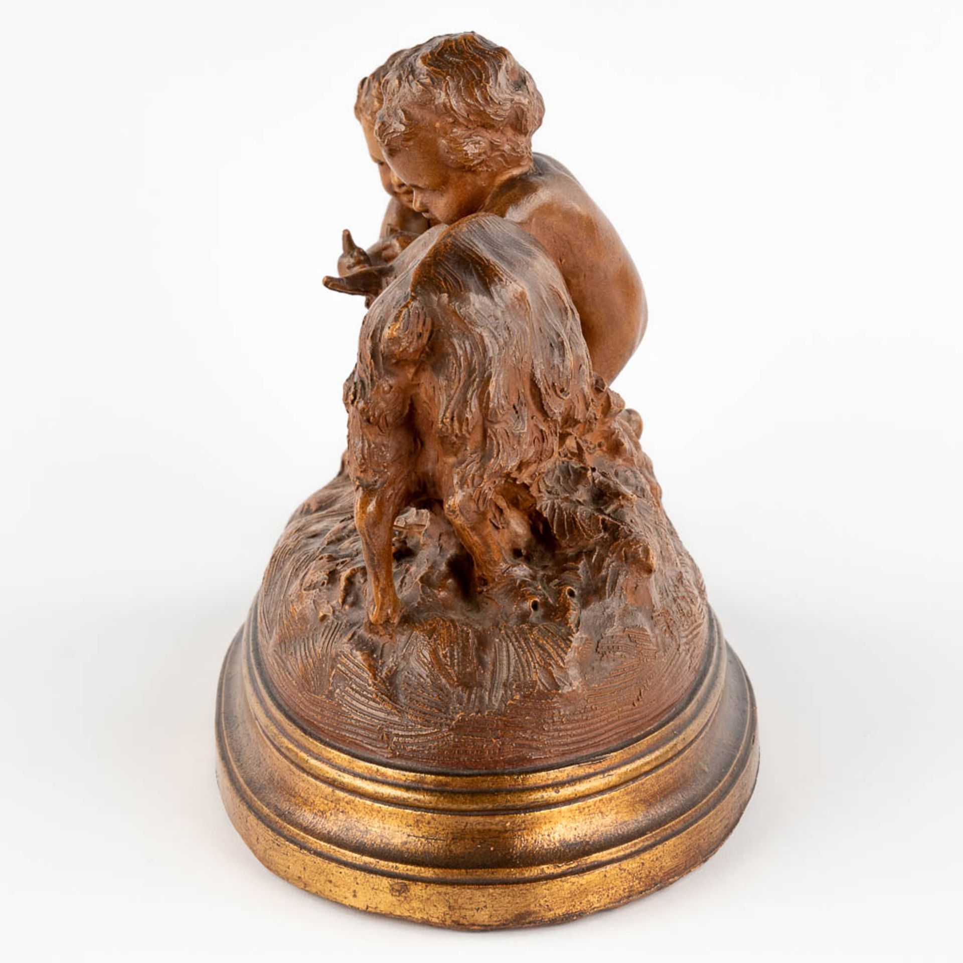 Giuseppe D'ASTE (1881-1945) 'Two satyrs with a goat' patinated terracotta. (L:22 x W:40 x H:28 cm) - Image 4 of 12