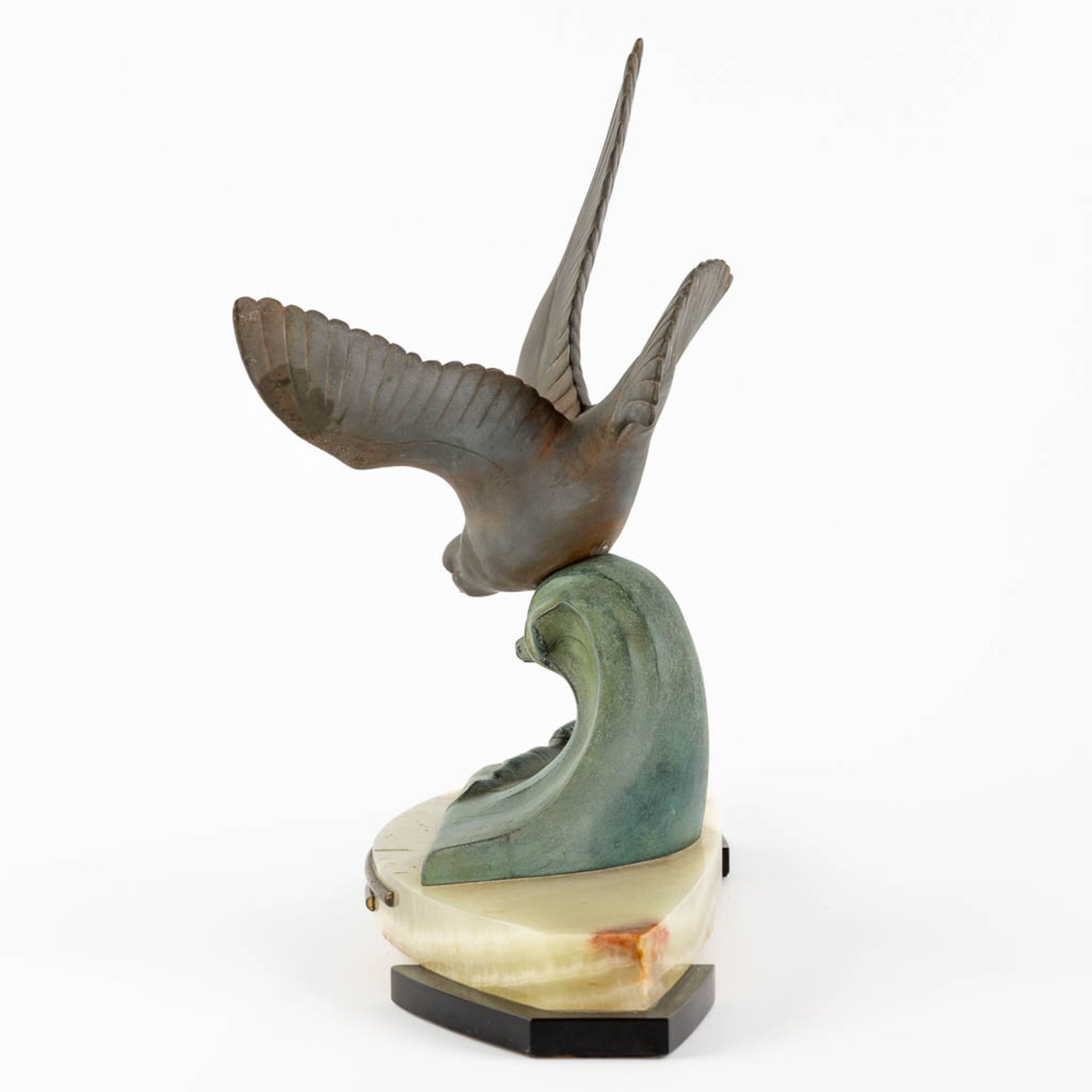 Irénée ROCHARD (1906-1984)(attr.) 'Bird' spelter mounted on onyx. (L:20 x W:48 x H:441 cm) - Bild 7 aus 11