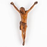 An antique wood-sculptured Corpus Christi. 20h C. (W:20 x H:31 cm)