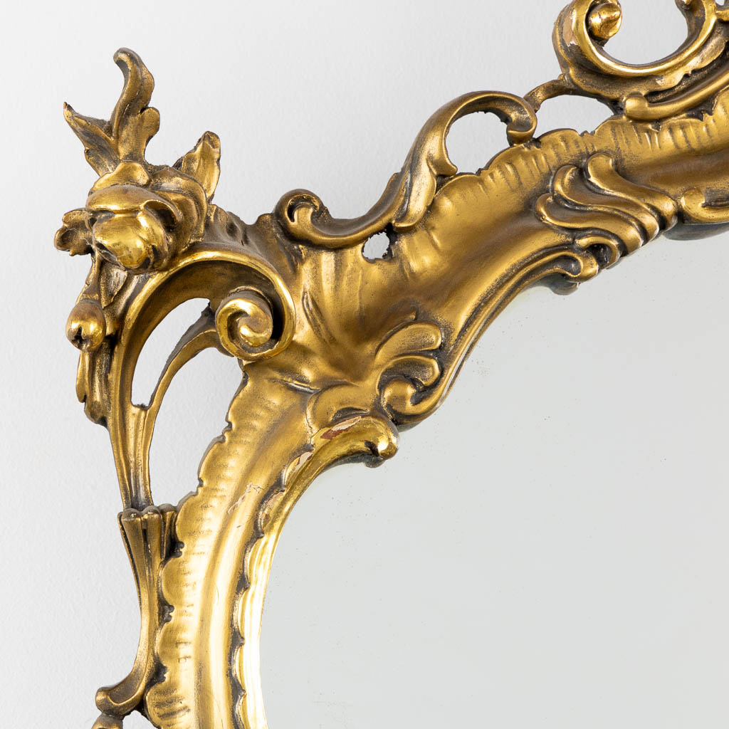 A mirror, sculptured wood in Louis XV style, Italy. (W:80 x H:128 cm) - Image 4 of 10