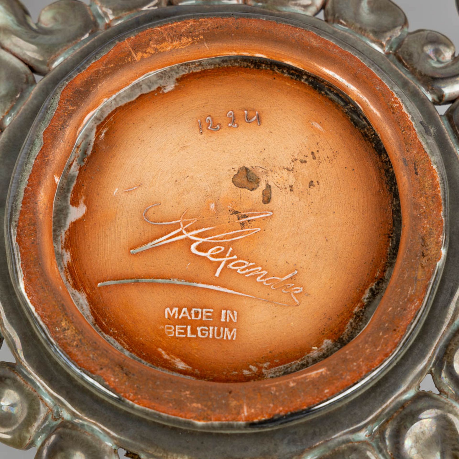 Alexandre DE WEMMEL (1925-1962) 'Fruit bowl' ajoured rims. Glazed ceramics. (H:9 x D:44 cm) - Image 7 of 9