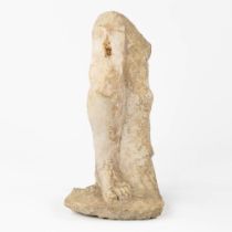 A decorative sculpture of a &quot;Soldier's foot and lower leg&quot;, probably of Roman origin. (L:2