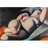 After Tamara De Lempicka 'La Bella Rafaela', oil on canvas. (W:129 x H:90 cm)