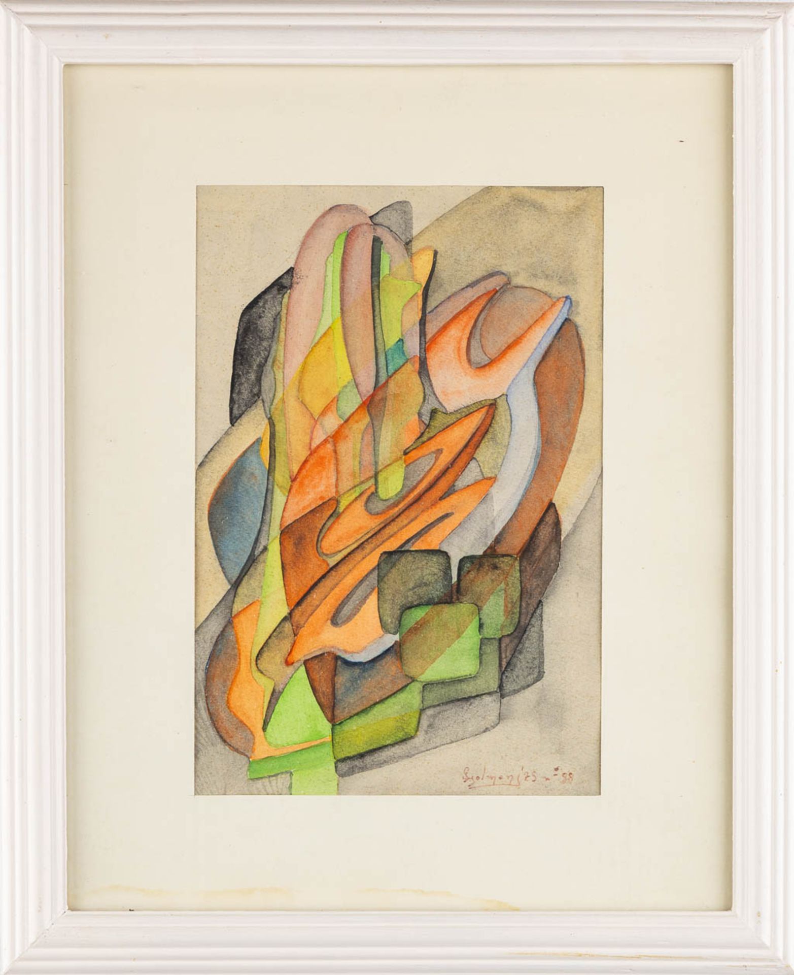 Gérard HOLMENS (1934-1995) 'Three abstract works' watercolor on paper. 1974 &amp; 1975. (W:12 x H:17 - Image 6 of 12