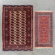 Two Oriental hand-made carpets. Afghan and Kirman. (L:126 x W:190 cm)