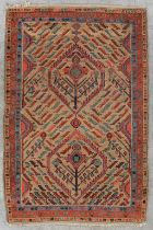 An antique Oriental hand-made carpet, Kaukasus. (L:174 x W:117 cm)