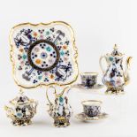 A Vieux Bruxelles coffee service Tte-ˆ-Tte, polychrome porcelain. 19th C. (L:31 x W:31 cm)