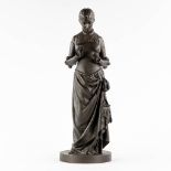 Pierre Marie Franois OGE (1849-1912) 'Marguérite' patinated bronze. (H:62 x D:22 cm)