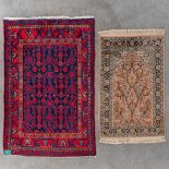 Two Oriental hand-made carpets, India and Middle East. (L:170 x W:107 cm)