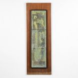 Paul VERMEIRE (1928-1974) 'Abstract plaque' glazed ceramics. (W:27 x H:97 cm)