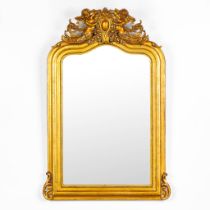 An antique mirror, gilt wood and stucco. Circa 1900. (W:82 x H:122 cm)
