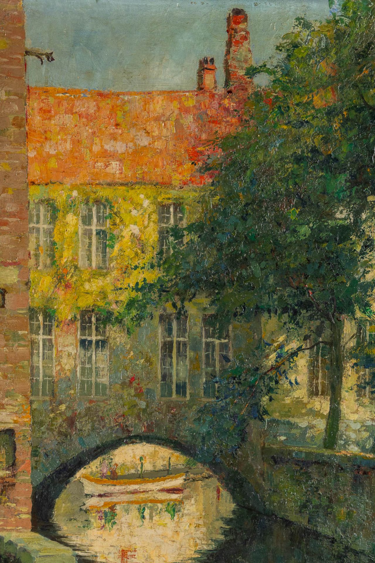Charles Henri VERBRUGGHE (1877-1974) 'Pont De Gruuthuuse' oil on panel. (W:50 x H:60 cm) - Bild 4 aus 9