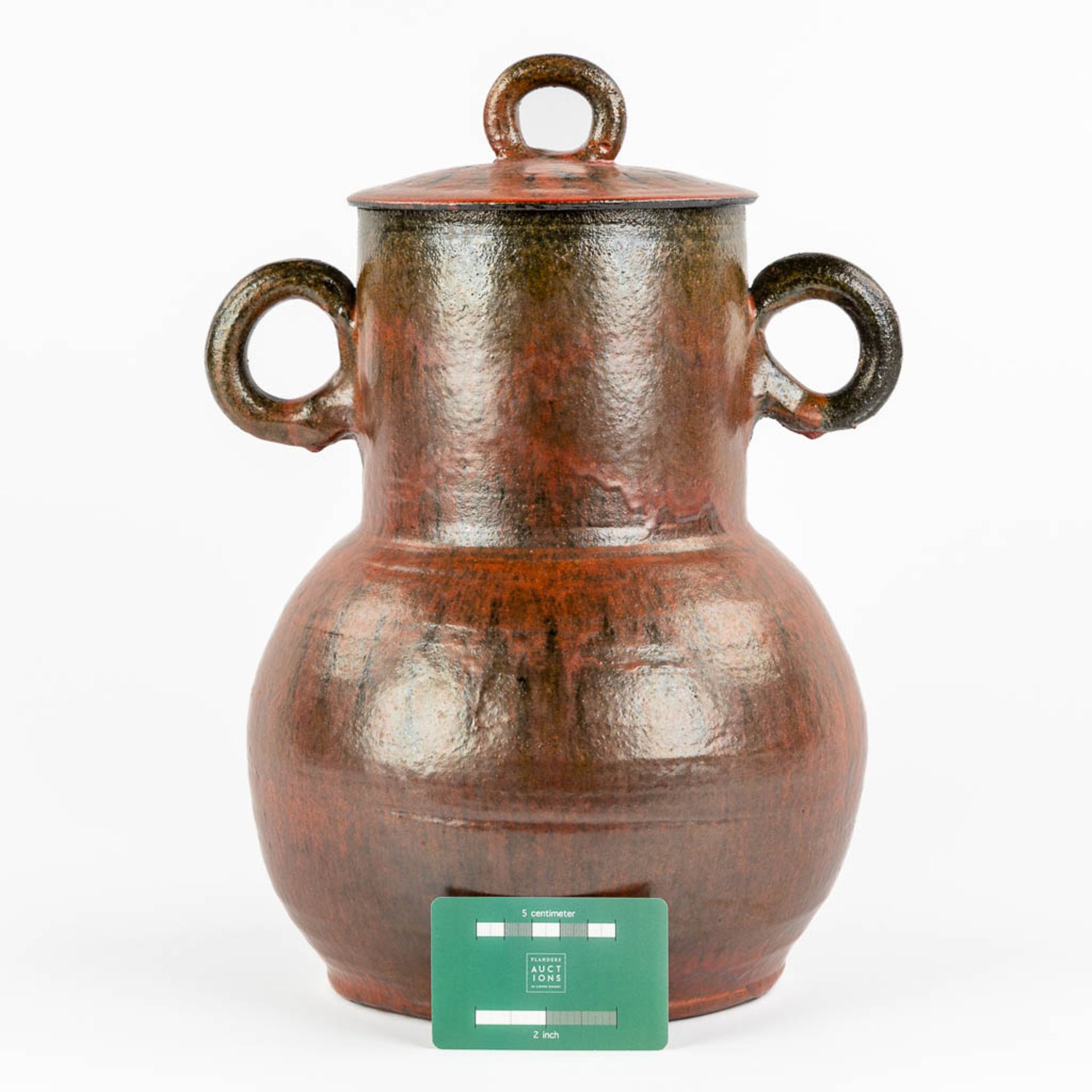 Léon GOOSSENS (XX) 'Vase' Chrome red glazed ceramics. (L:21 x W:26 x H:36 cm) - Image 2 of 12