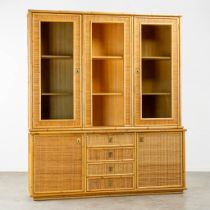Dal Vera, a display or bookcase in Faux Bamboo style. Italy, circa 1970. (L:47 x W:183 x H:212 cm)