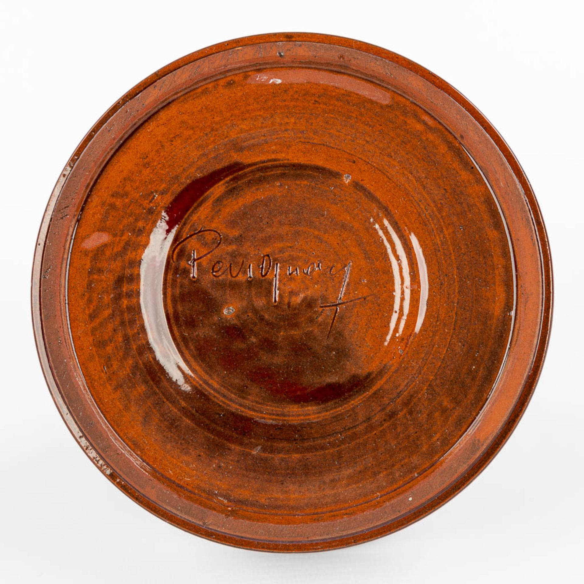 Elisabeth VANDEWEGHE (1946) 'Vase' red glazed ceramics for Perignem. (H:16 x D:14 cm) - Image 8 of 11