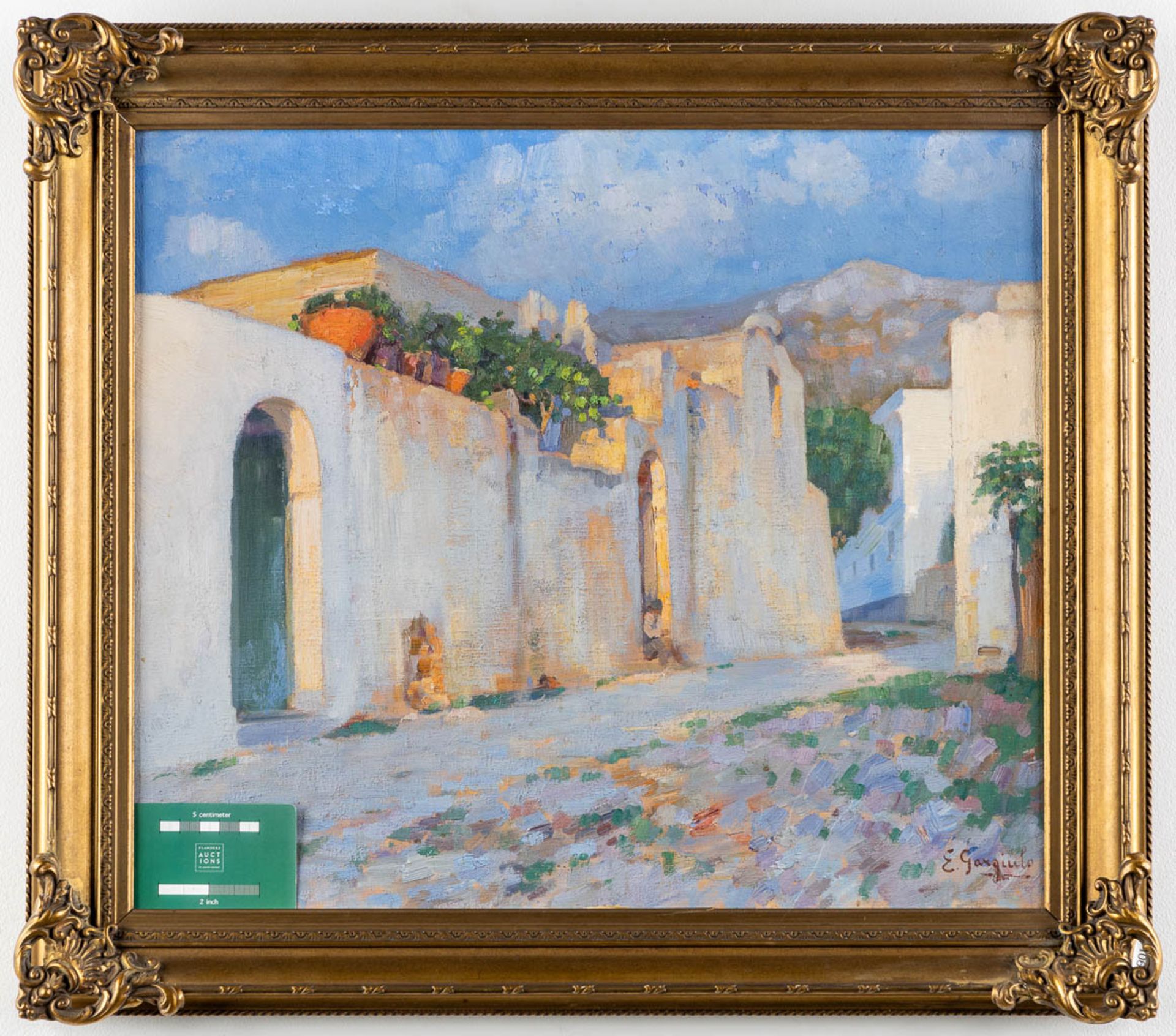 Enrico GARGIULO (1881-1948) 'Oriental city view' oil on canvas. (W:48 x H:41 cm) - Bild 2 aus 8
