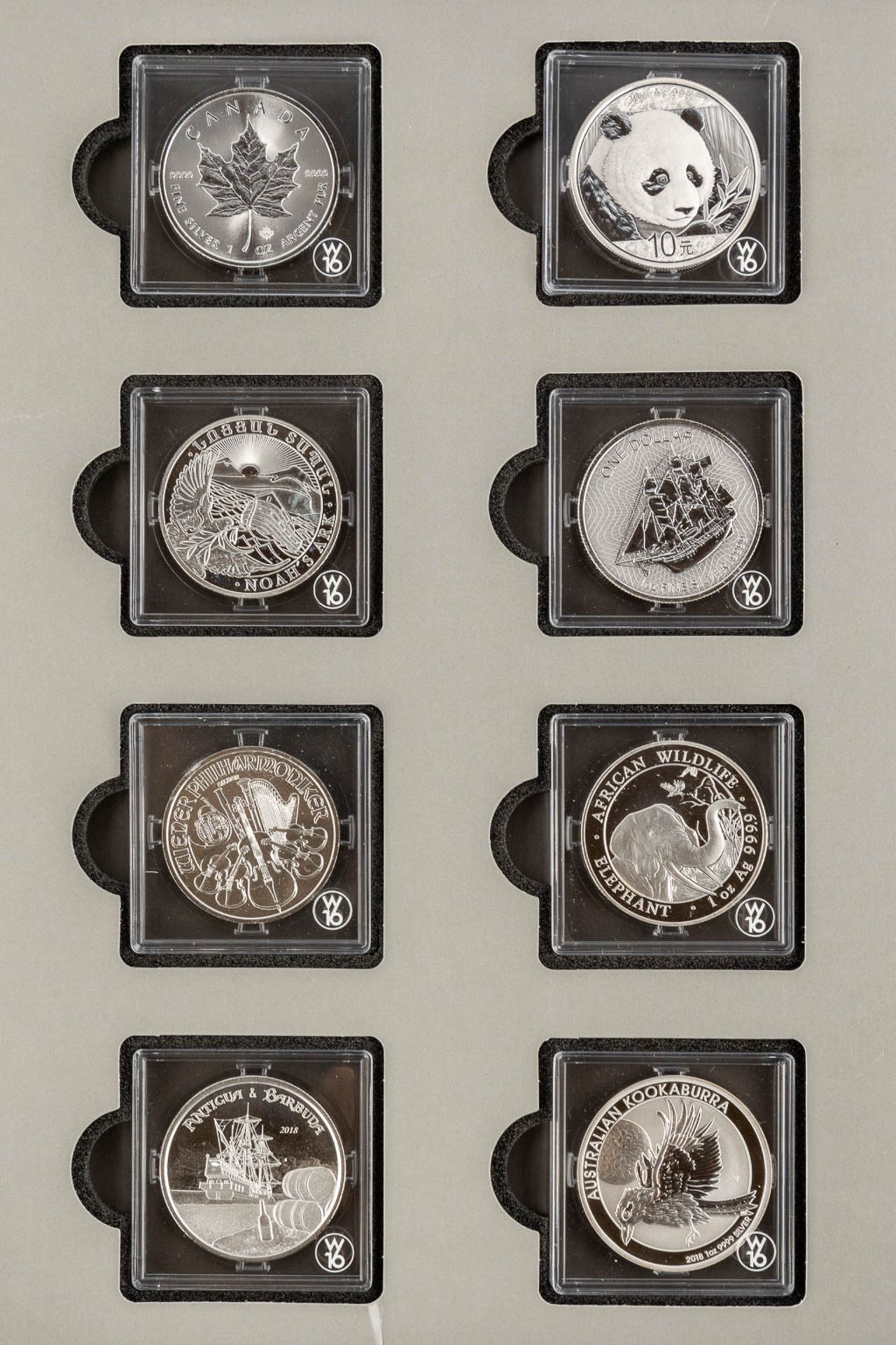 A large collection of 16 silver coins, 'The Nicest Coins of the World'. 999/1000. 15 troy Ounces (31 - Image 4 of 11