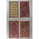 Four Oriental hand-made carpets. Bidjar and Afghan. (L:162 x W:95 cm)