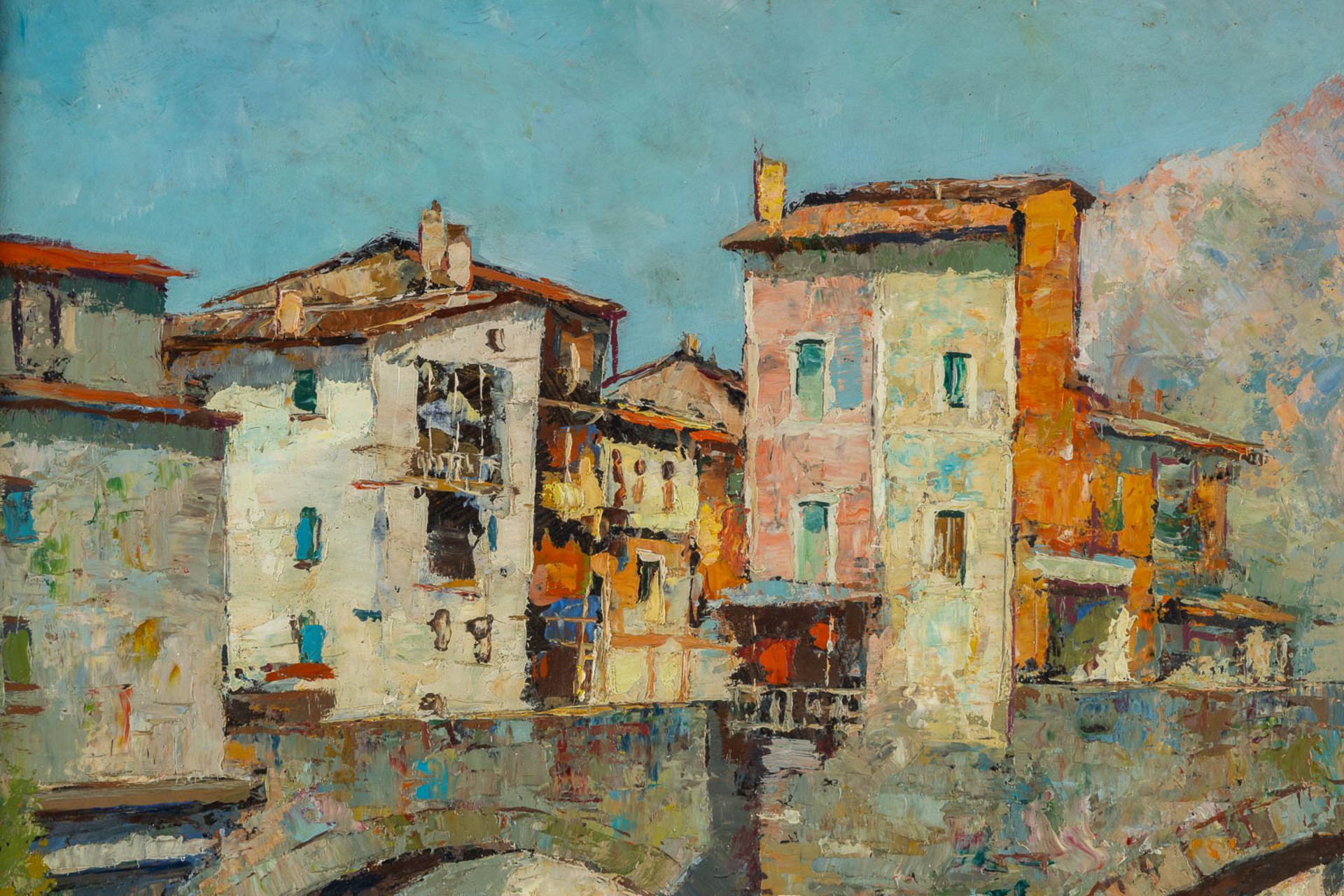 Charles VERBRUGGHE (1877-1974) 'Sospel Sur Bévéra' oil on board. (W:47 x H:39 cm) - Bild 4 aus 6