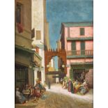 E. Värngren (XIX-XX): 'View of Cairo', an Orientalist painting, oil on canvas. (W:35 x H:47 cm)