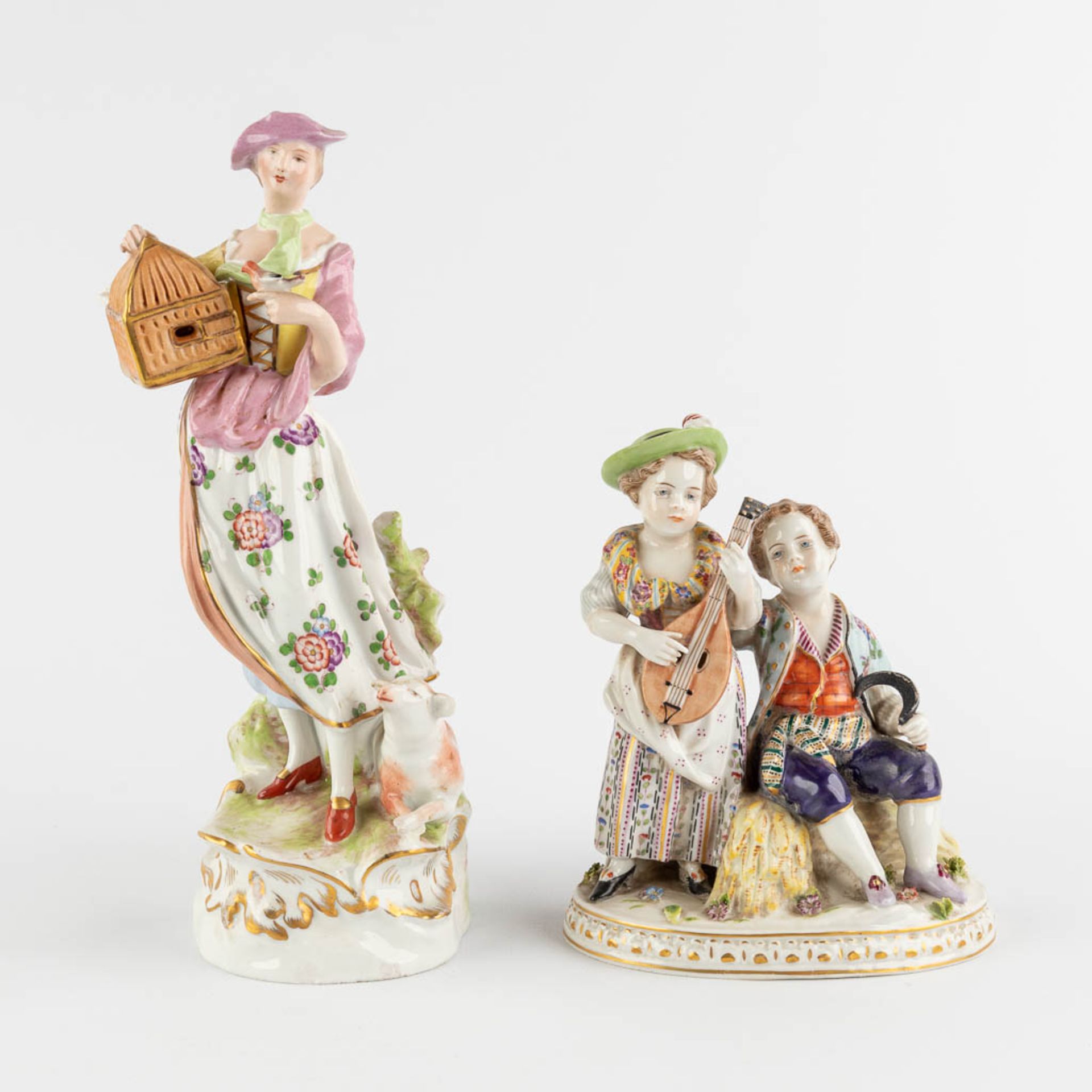 Six Polychrome porcelain figurines, Wilhemsfeld, Vienna, Haas &amp; Czjzek, Schlaggenwald. (W:22 x H - Image 4 of 34