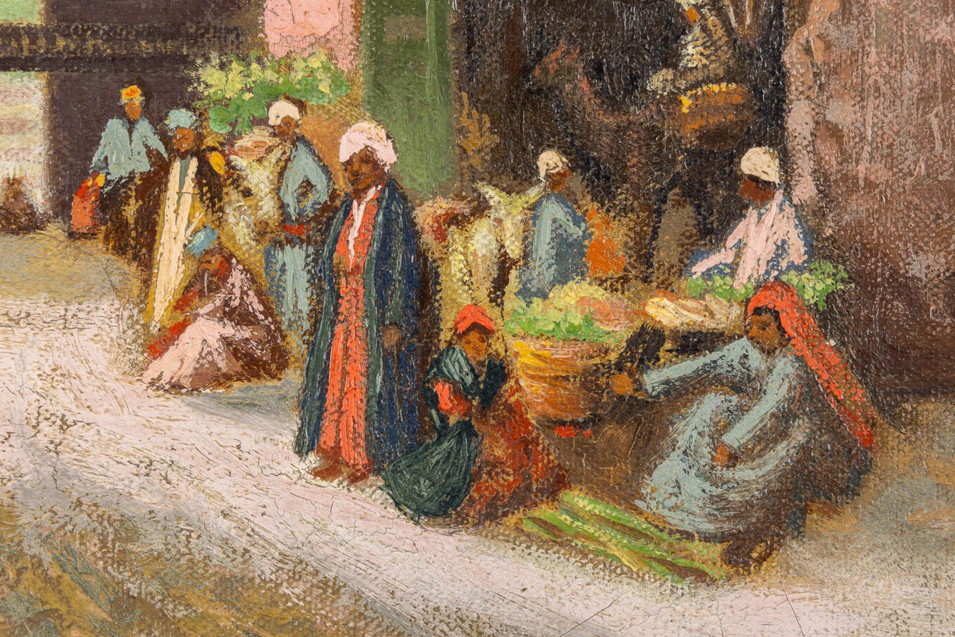 E. Värngren (XIX-XX): 'View of Cairo', an Orientalist painting, oil on canvas. (W:35 x H:47 cm) - Bild 6 aus 8