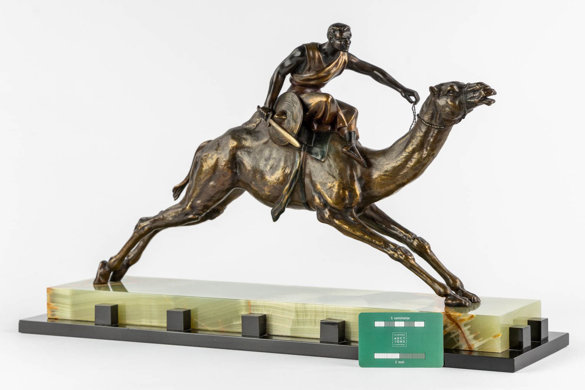 Edouard DROUOT (1859-1945)(attr.) 'The Camel Rider' patinated bronze. Circa 1925. (L:18 x W:60 x H:3 - Image 2 of 11