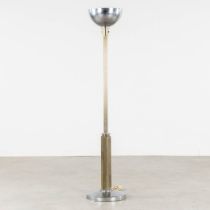 A floor lamp 'Uplighter', Metal in Art Deco style. (H:166 x D:36 cm)