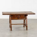 An antique side table, Spain. 17th/18th C. (L:65 x W:111 x H:58 cm)
