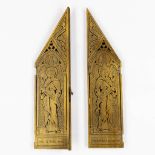 Lambert VAN RIJSWIJK (XIX) 'A pair of Gothic Revival doors for a Tabernacle' Bronze. (W:32 x H:65 cm