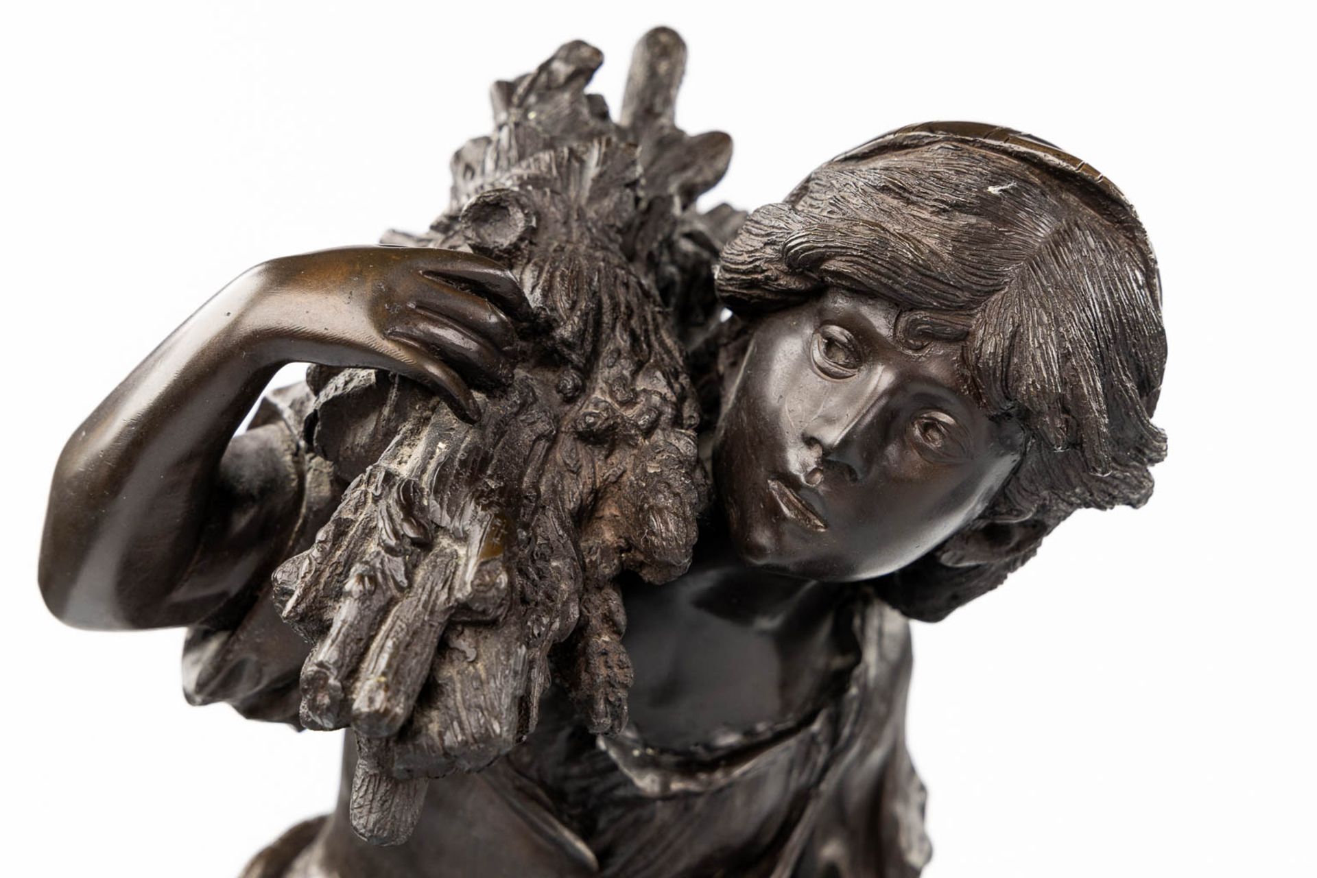 Auguste MOREAU (1834-1917) 'Two bronze figurines' posthumously cast. 20th C. (L:30 x W:38 x H:74 cm) - Image 10 of 12