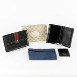 Delvaux and Gucci, two evening purses and a wallet. Leather. (W:19 x H:12 cm)