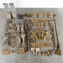 A large collection of sculptured wood parts and Architectural elements, 19th and 20th C. (L:116 cm)